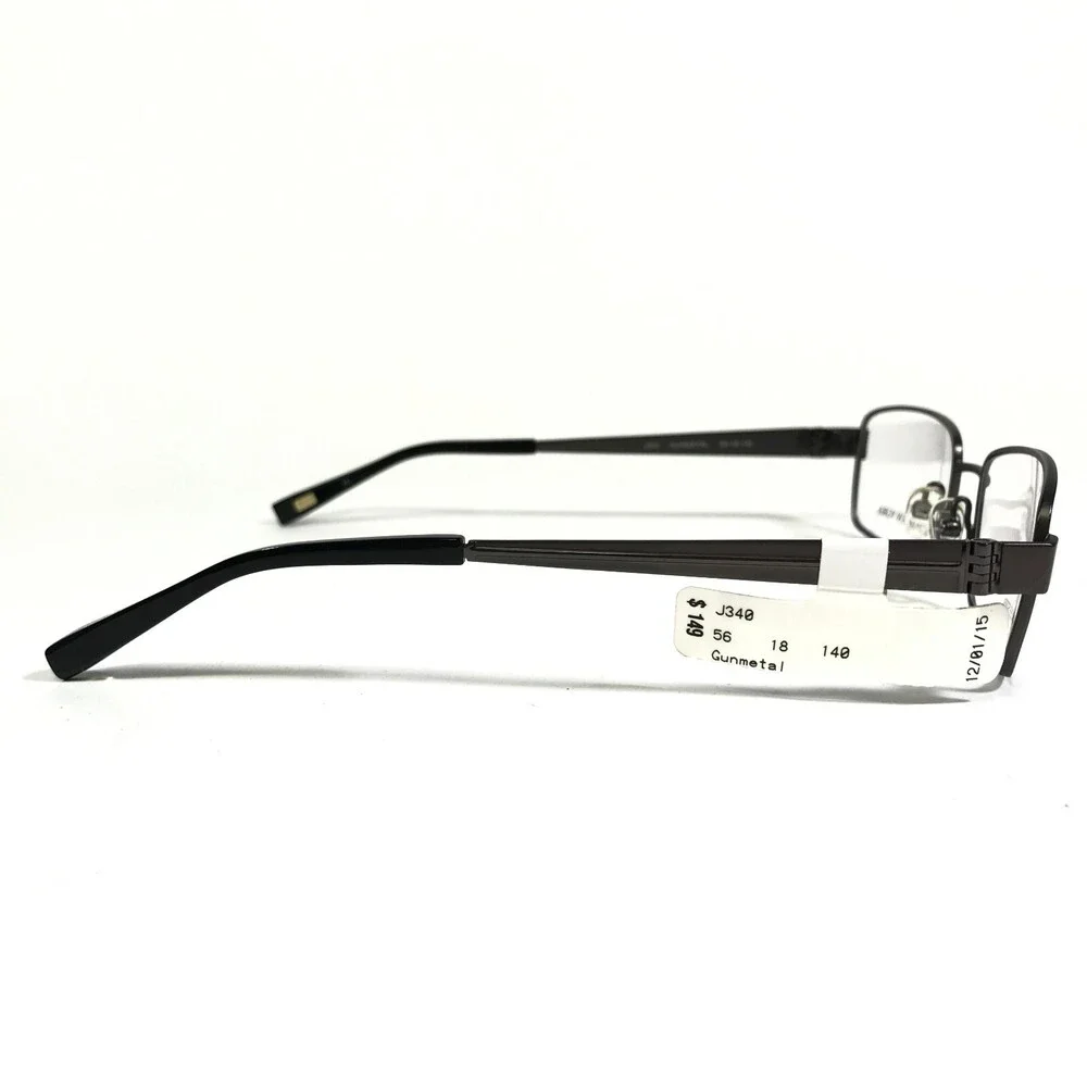 Jones New York Eyeglasses Frames J340 GUNMETAL Grey Rectangle Full Rim 56-18-140